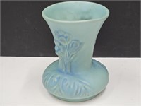Van Briggle 5" high Turquoise Floral Vase