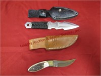 2 knives: 1 Fox Hound 2.5" blade w/ sheath &