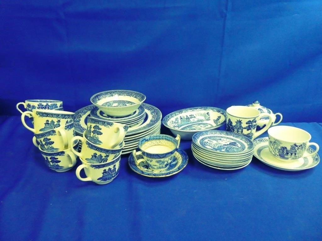 Lot Of Willow Dishes