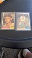 1961 Topps Card Woodie Held, Hal R. Smith lot of 2