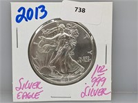 2013 1oz .999 Silver Eagle $1 Dollar