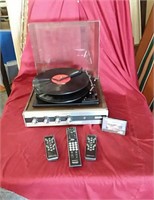 Turn-Table record player with 6 33 records, 1