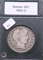 1893 O BARBER HALF DOLLAR VG PQ