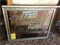 Picture Frame, Wall Hanging & Wood Pieces