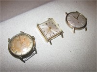 3 Vtg 10KT Rolled Gold Plated Bezel Watches