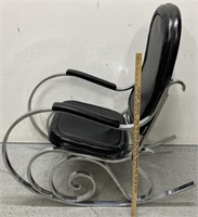 Otto Gerdau Rocking Chair Leather & Chrome MCM