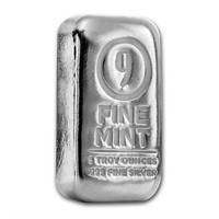 5 Oz Cast-poured Silver Bar - 9fine Mint