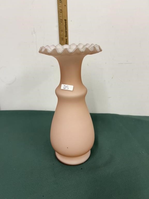 Victorian Style Satin Cased Ruffled Vase