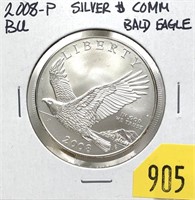 2008 Bald Eagle Commemorative silver dollar, Unc.