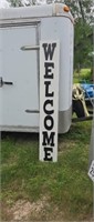 Solid wood welcome signed five foot eight inches