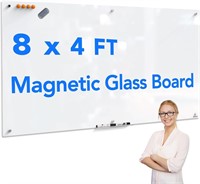8' x 4' Magnetic Glass Dry Erase White Board