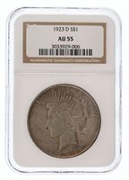 1923-D Peace Dollar – NGC Graded AU-55 &
