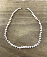 18 Inch Real Pearl Necklace With 10K Gold Clasp