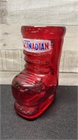 Molson Canadian Red Boot Glass Stein 7.5" Tall
