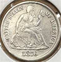 1876-CC Seated Liberty Dime (MS-63 Quality)
