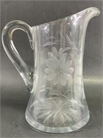 Elegant crystal floral pitcher