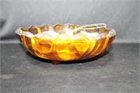AMBER GLASS BOWL WITH COOKIE CUTTERS