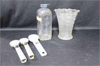 GROUPING: GLASS REFRIGERATOR WATER BOTTLE, ICE
