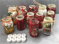 Christmas jars ands 8 battery candles