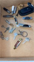 Assorted Pocket Knives & Keys