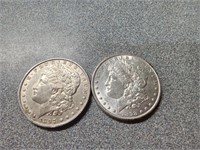 X2  1897 & 1898 Morgan silver dollar coins