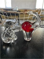 Lenox Glass Elephant & Glass Elephant