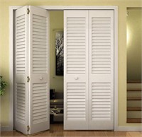 Closet Door, Bi-fold, Louver Louver, Primed White