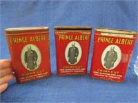 3 antique "prince albert" tobacco tins