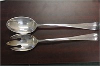 Vintage Large Silverplated Serving Spoon and Fork