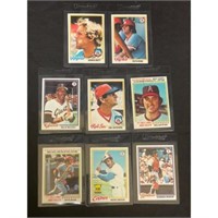 (8) 1978 Topps Baseball Cards Nice Shape