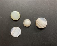 White Circular Agate Cabochons (#4 Total)