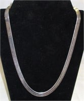 24" Sterling Silver Wide Herringbone Necklace