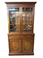 HENKEL HARRIS MAHOGANY 2 PC CHINA CLOSET