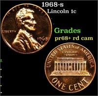 Proof 1968-s Lincoln Cent 1c Grades GEM++ Proof Ca