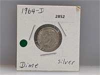 1964-D 90% Silver Roos Dime