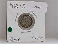 1963-D 90% Silver Roos Dime