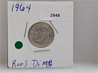 1964 90% Silver Roos Dime