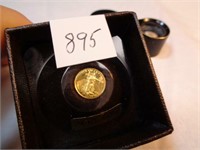 24KT PURE GOLD ST GAUDENS MINI $20 COIN