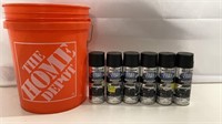 Rustoleum rugged spray paint lot & bucket