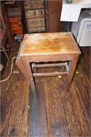 Antique End Table with Magazine Holder