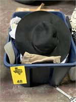 Bin of Hats, Designer Shoe Bags and More