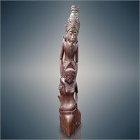 Hand-Carved Balinese Folklore Wood Sculpture