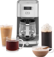 $80  GE 12-Cup Coffee Maker, Stainless Steel