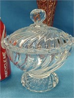 Baccarat candy dish, Carnival good 8" vase,