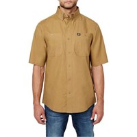 Caterpillar Men's XL Woven Work Shirt, Beige Extra