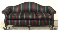 Vtg. Chippendale Style Claw Foot Camelback Sofa