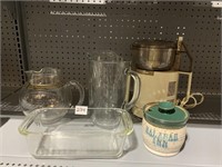 FOOD PROCESSOR, VINTAGE WATER PITCHER W/ GOLD