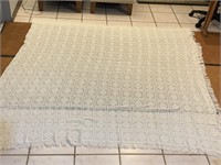 BED SPREAD HAND CROCHET WITH FRINGE 87 X 82
