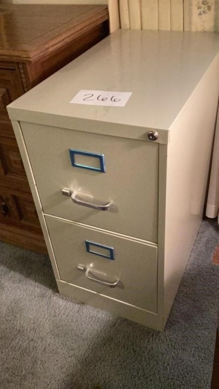 2 drawer, metal filing cabinet