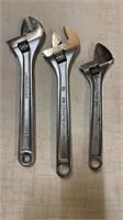 3 Adjustable Wrenches: Craftsman & Westward